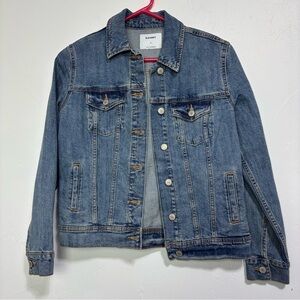 Old Navy Women's Small Jean Jacket Denim Light Wash Button Front Basic Classic